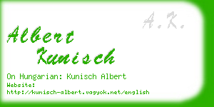 albert kunisch business card